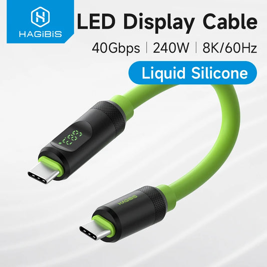 Hagibis Short USB C to USB C Cable With LED Display