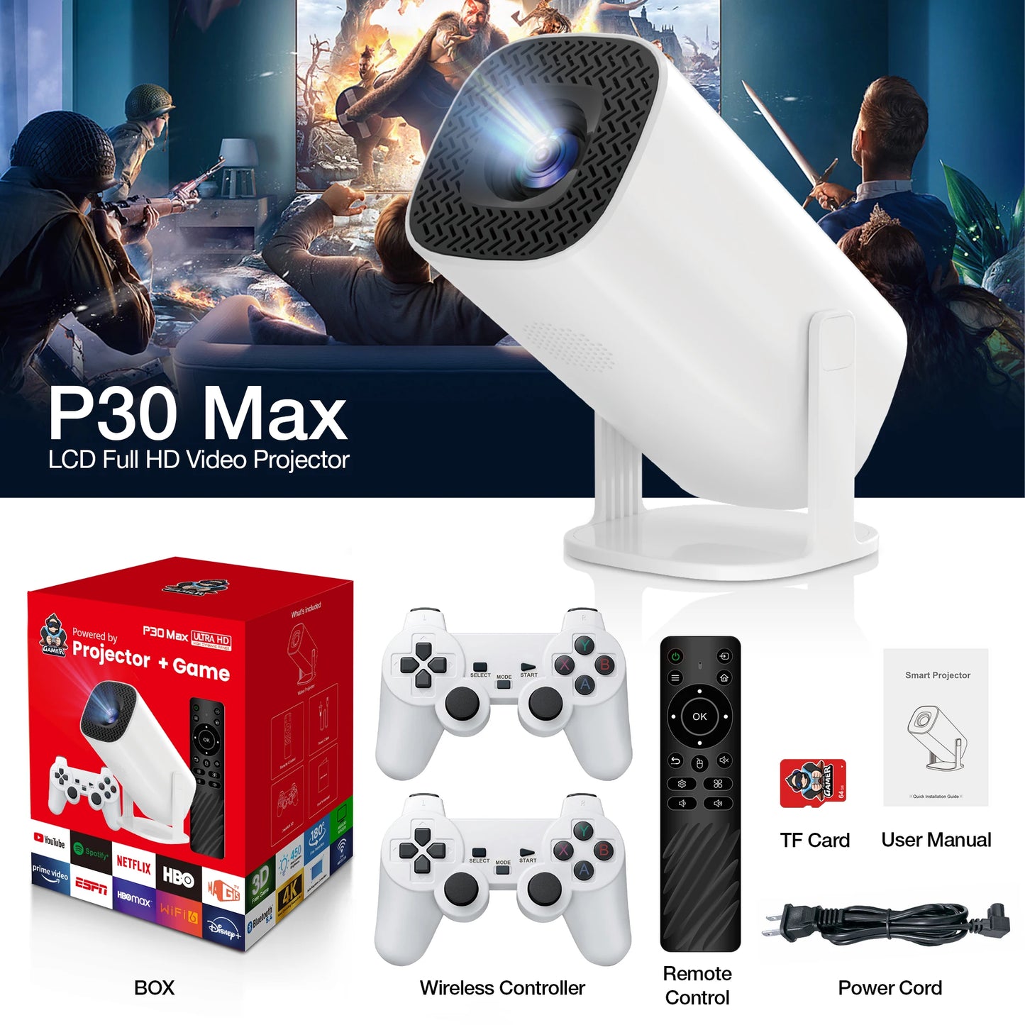 Max Game 4K Projector 1080P